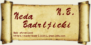 Neda Badrljički vizit kartica